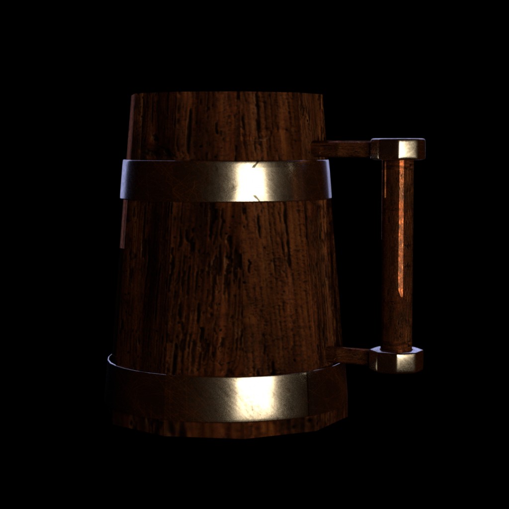 Wooden BeerCup Low Poly preview image 1